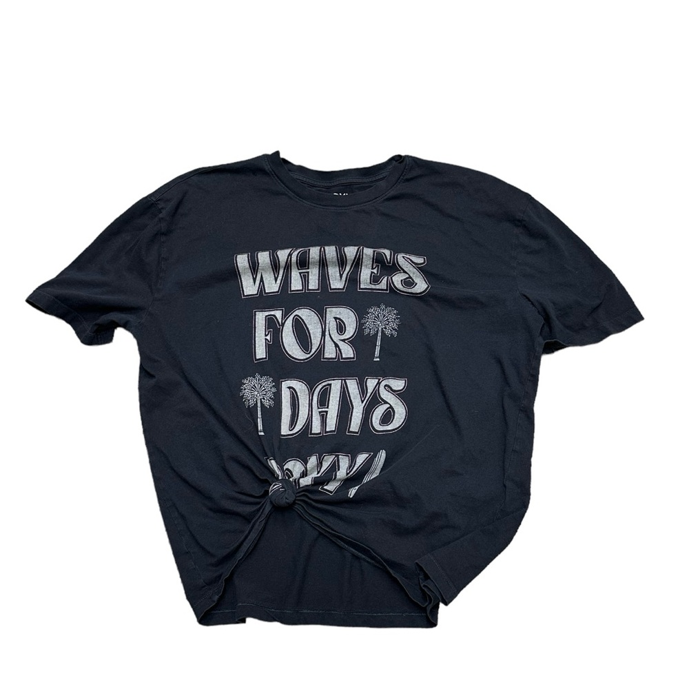 RVCA Waves For Days T-Shirt Womens XS Graphic Knot Front Tee